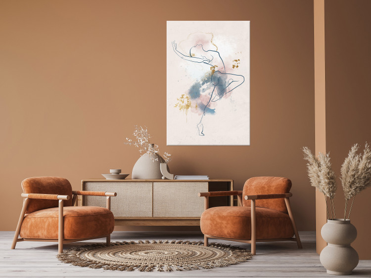 Canvas Print Beautiful Ballerina (1-piece) - watercolor line art of a dancing woman 145122 additionalImage 3