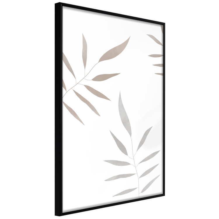 Poster Watercolor Leaves - Gray and Brown Painted Plants on a White Background 146322 additionalImage 6