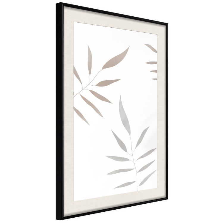Poster Watercolor Leaves - Gray and Brown Painted Plants on a White Background 146322 additionalImage 7