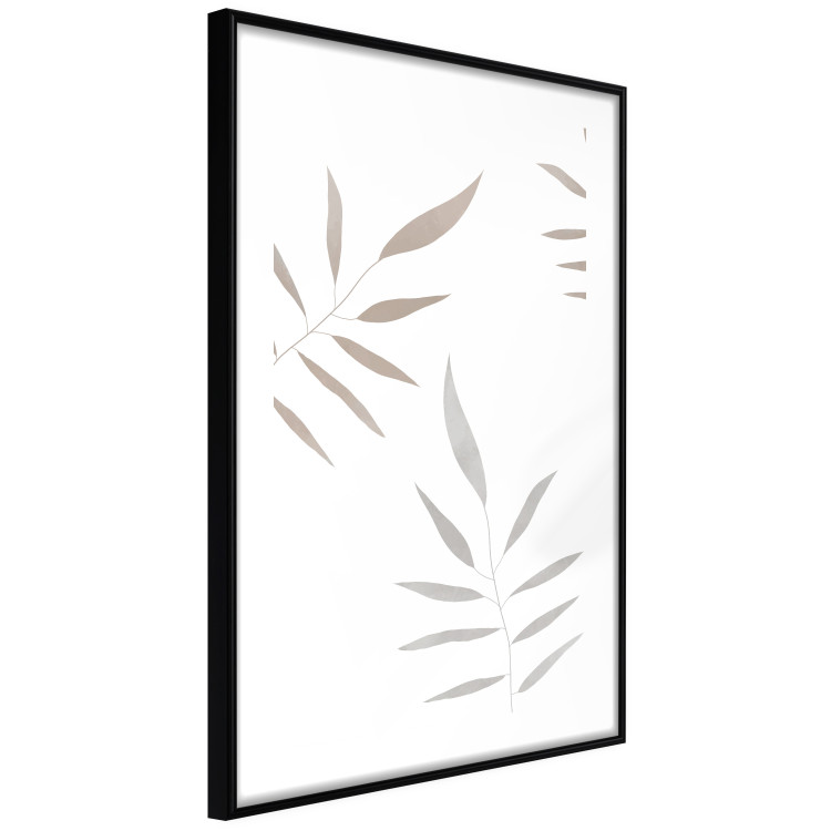 Poster Watercolor Leaves - Gray and Brown Painted Plants on a White Background 146322 additionalImage 9