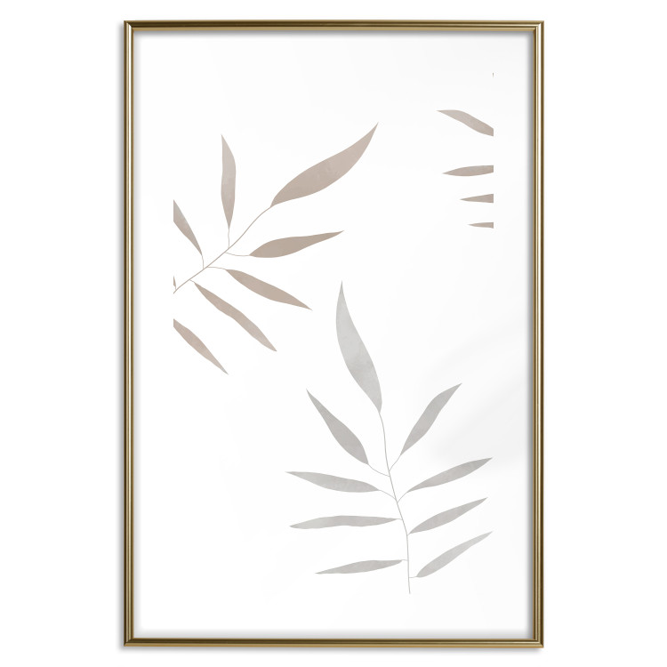 Poster Watercolor Leaves - Gray and Brown Painted Plants on a White Background 146322 additionalImage 23