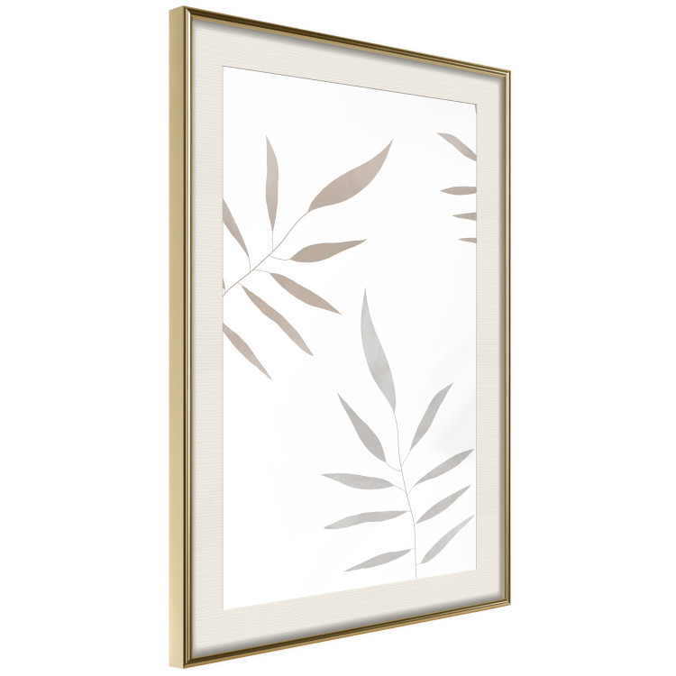 Poster Watercolor Leaves - Gray and Brown Painted Plants on a White Background 146322 additionalImage 10