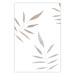 Poster Watercolor Leaves - Gray and Brown Painted Plants on a White Background 146322