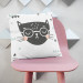 Decorative Microfiber Pillow The face of a cat - animal and triangles on black and white background cushions 147022 additionalThumb 2