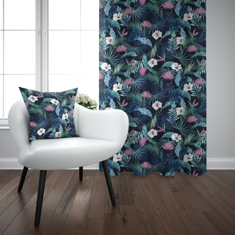 Decorative Curtain Cozy jungle - a botanical composition with tropical plants 147322 additionalImage 2