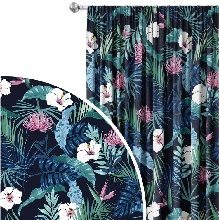 Decorative Curtain Cozy jungle - a botanical composition with tropical plants 147322