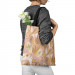 Shopping Bag Minimalist leaves - floral motif in gold on a pink background 147622 additionalThumb 3