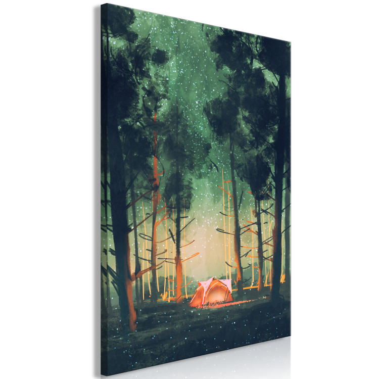 Canvas Art Print Camping in the Forest - Night Sky With Constellations Among the Trees 149822 additionalImage 2