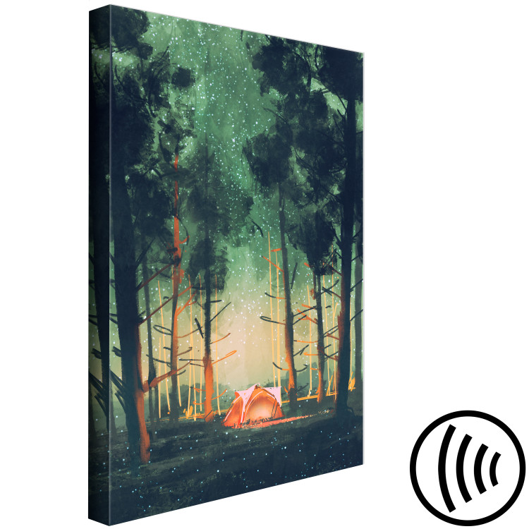 Canvas Art Print Camping in the Forest - Night Sky With Constellations Among the Trees 149822 additionalImage 6