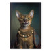 Canvas Print AI Abyssinian Cat - Animal Fantasy Portrait With Golden Necklace - Vertical 150222