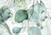 Canvas Art Print Pastel Plants - Leaves in Delicate Greens on a White Background 151422 additionalThumb 4