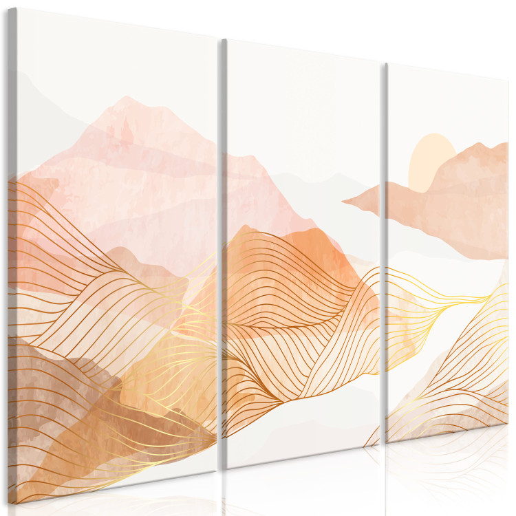 Canvas Abstract Mountains - Delicate Landscape in Honey Colors 151822 additionalImage 2