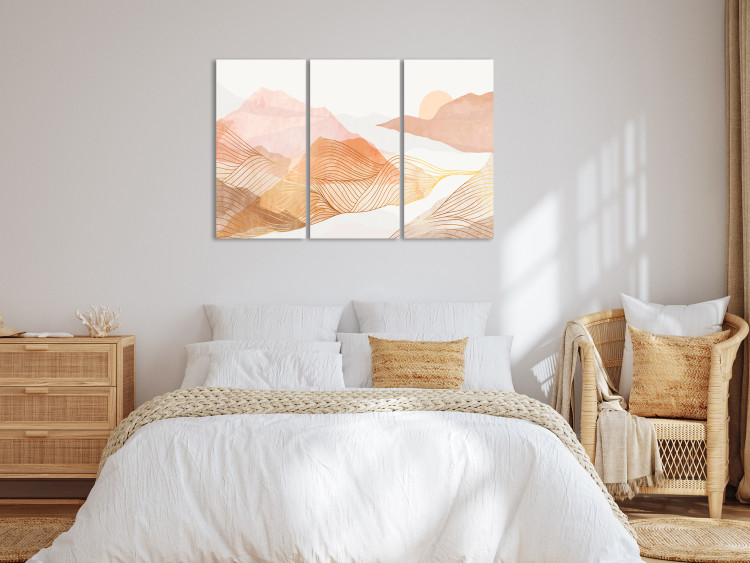Canvas Abstract Mountains - Delicate Landscape in Honey Colors 151822 additionalImage 3