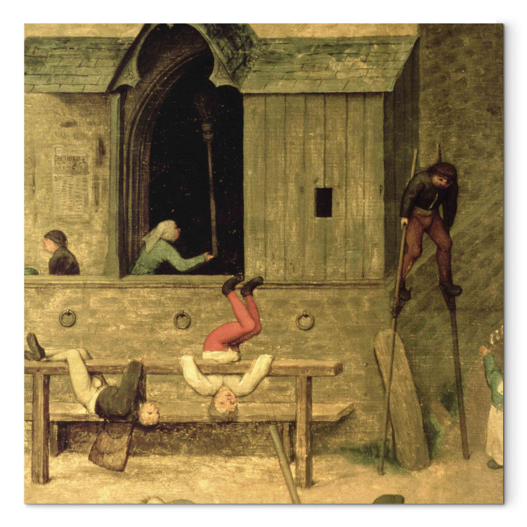 Art Reproduction Children's Games (Kinderspiele): detail of a boy on stilts and children playing in the stocks 153822