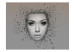 Photo Wallpaper Chase of Thoughts - Gray abstraction of a female face with letters and signs 61222 additionalThumb 1