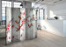 Folding Screen Concrete Orchid II - white-red plants on a concrete texture 95322 additionalThumb 4