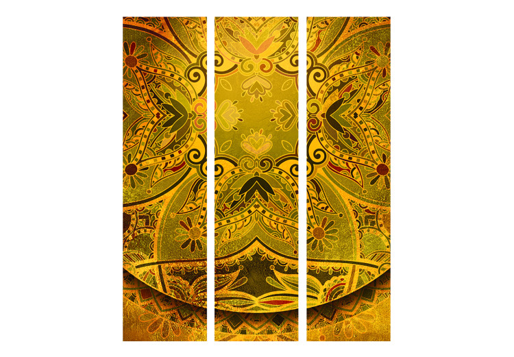 Room Divider Mandala: Golden Strength - ethnic mandala in Zen motif in golden color 98122 additionalImage 3