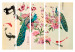 Room Divider Peacock Love II - colorful peacocks among flowers in oriental motif 98222 additionalThumb 7