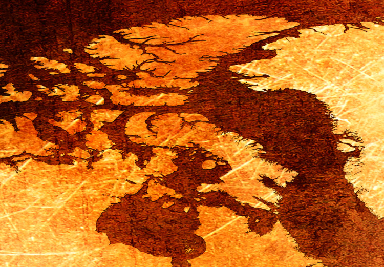 Canvas Art Print Fiery World (5-piece) - World Map in Shades of Orange 106132 additionalImage 4