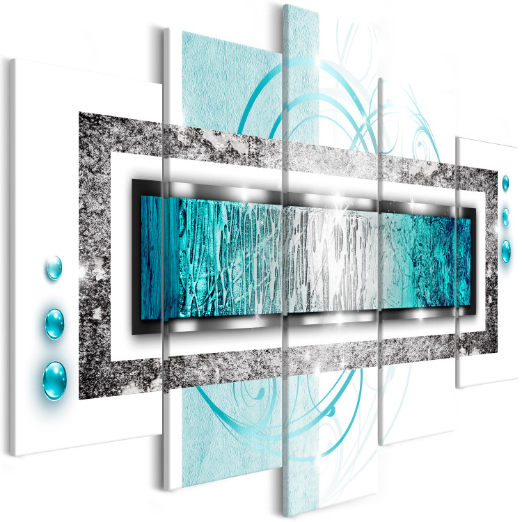 Canvas Print Turquoise blizzard (5 Parts) Wide 107232 additionalImage 2