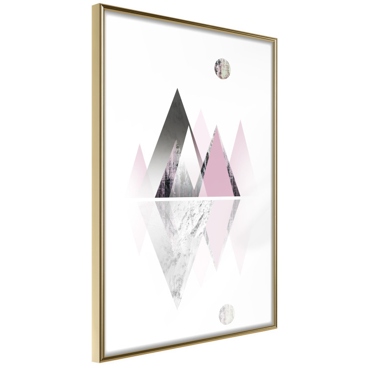 Wall Poster Road to the Summit - geometric abstraction with touches of pink and gray 114432 additionalImage 14