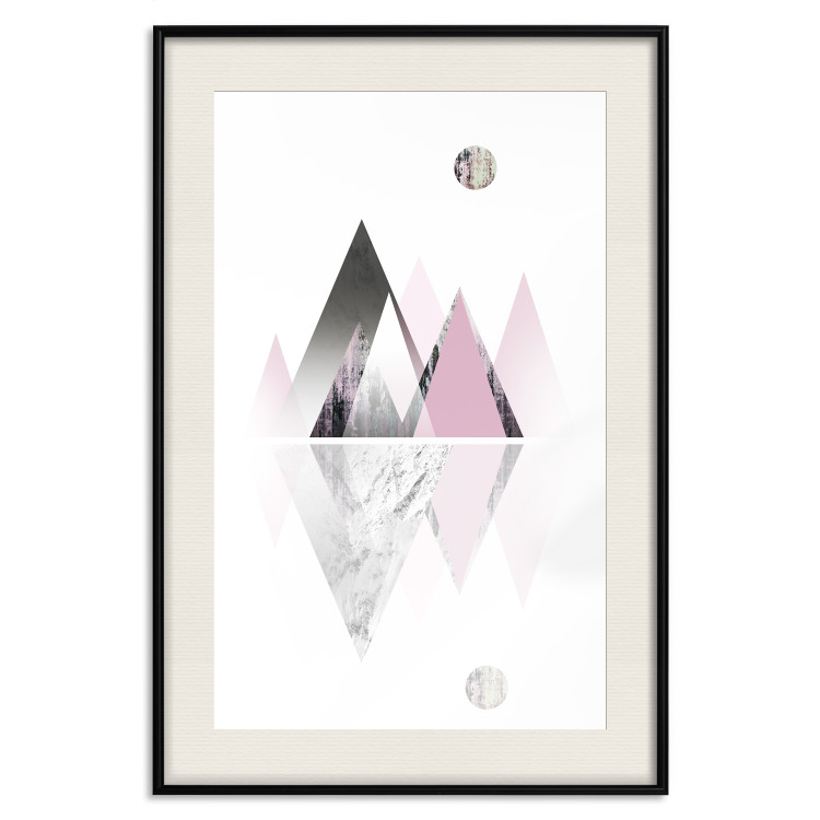 Wall Poster Road to the Summit - geometric abstraction with touches of pink and gray 114432 additionalImage 18
