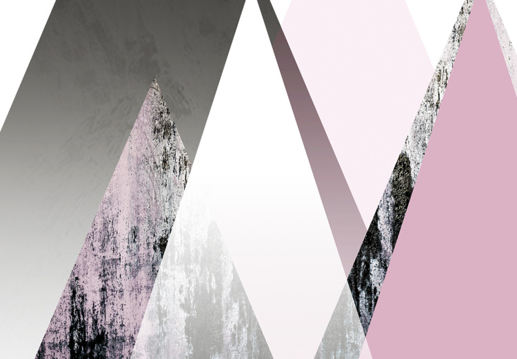 Wall Poster Road to the Summit - geometric abstraction with touches of pink and gray 114432 additionalImage 11