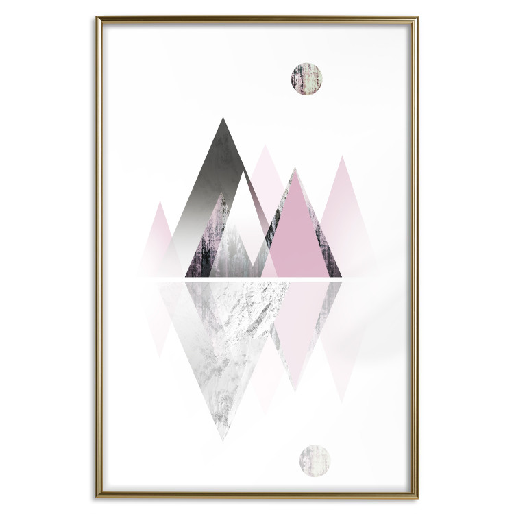 Wall Poster Road to the Summit - geometric abstraction with touches of pink and gray 114432 additionalImage 20