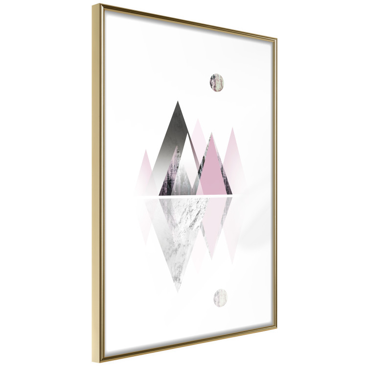 Wall Poster Road to the Summit - geometric abstraction with touches of pink and gray 114432 additionalImage 6