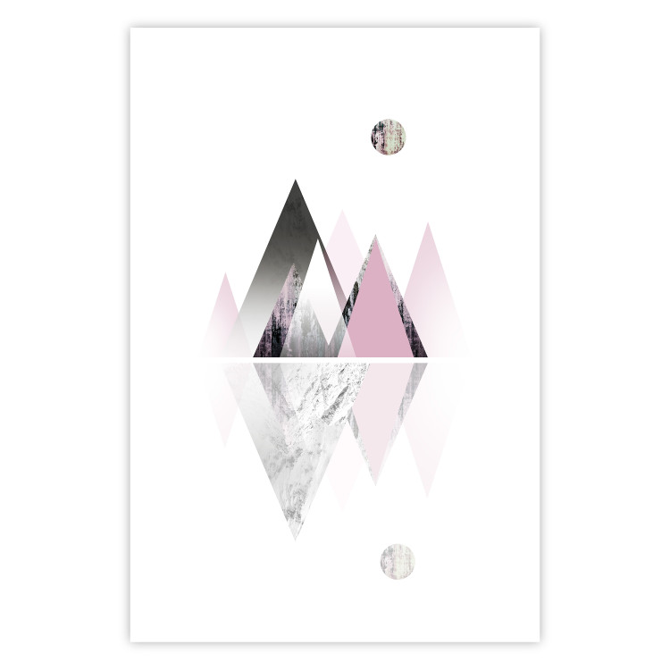 Wall Poster Road to the Summit - geometric abstraction with touches of pink and gray 114432 additionalImage 25