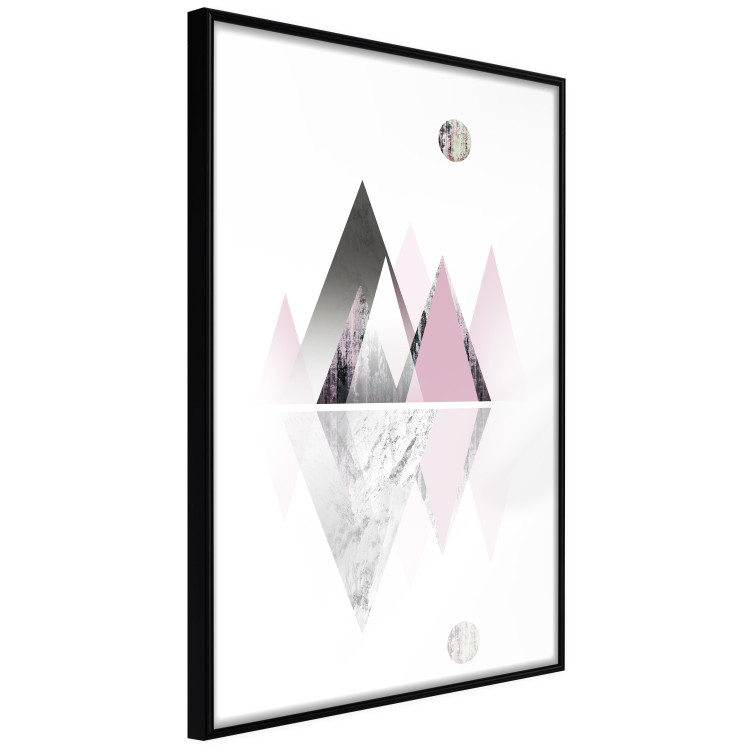 Wall Poster Road to the Summit - geometric abstraction with touches of pink and gray 114432 additionalImage 12