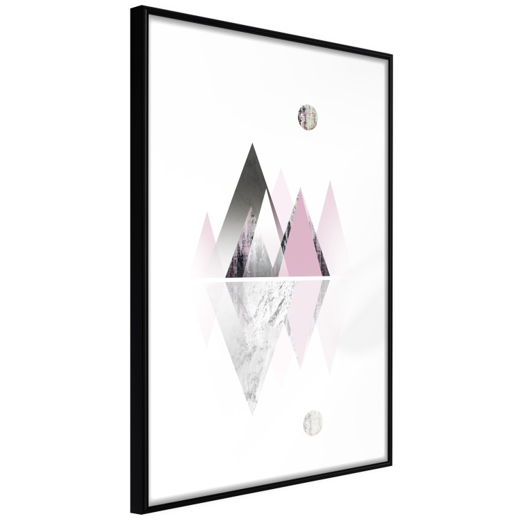 Wall Poster Road to the Summit - geometric abstraction with touches of pink and gray 114432 additionalImage 13