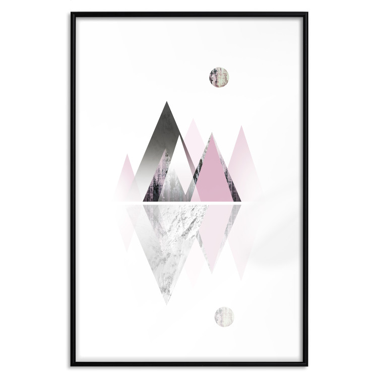 Wall Poster Road to the Summit - geometric abstraction with touches of pink and gray 114432 additionalImage 17