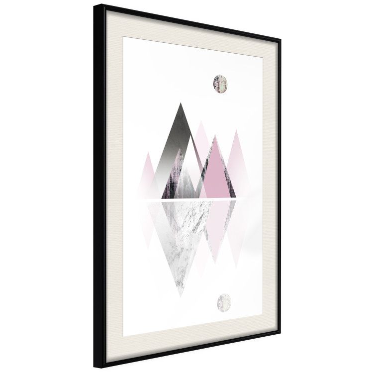 Wall Poster Road to the Summit - geometric abstraction with touches of pink and gray 114432 additionalImage 3