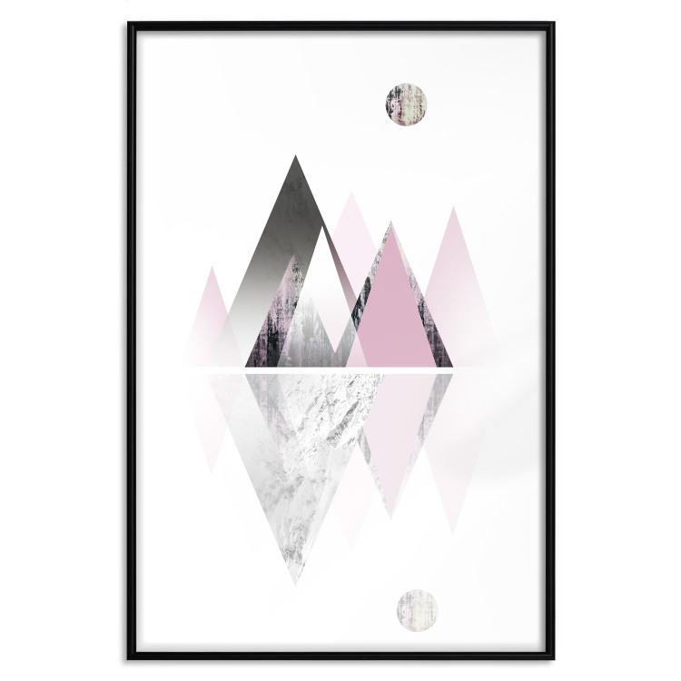 Wall Poster Road to the Summit - geometric abstraction with touches of pink and gray 114432 additionalImage 18