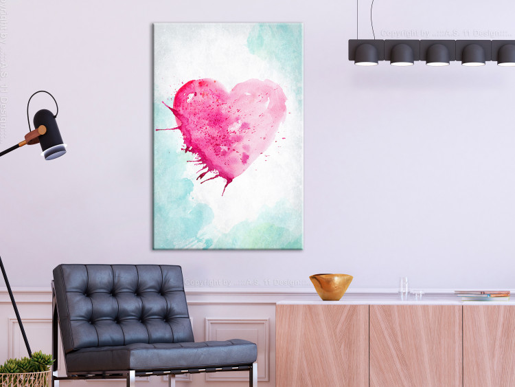 Canvas Print Love in Street Art Color (1-part) - Art of Watercolor Heart 114532 additionalImage 3