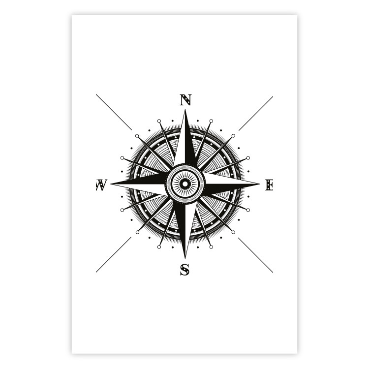 Wall Poster Compass - black and white composition with Scandinavian-style text 114632 additionalImage 19