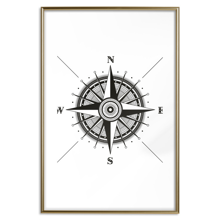 Wall Poster Compass - black and white composition with Scandinavian-style text 114632 additionalImage 14