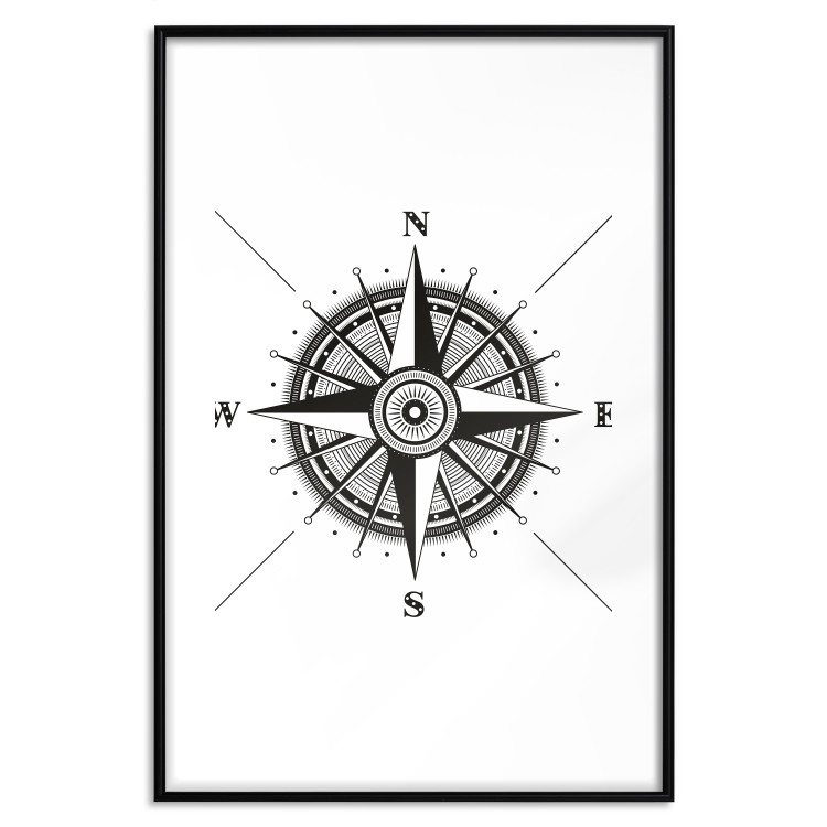 Wall Poster Compass - black and white composition with Scandinavian-style text 114632 additionalImage 15