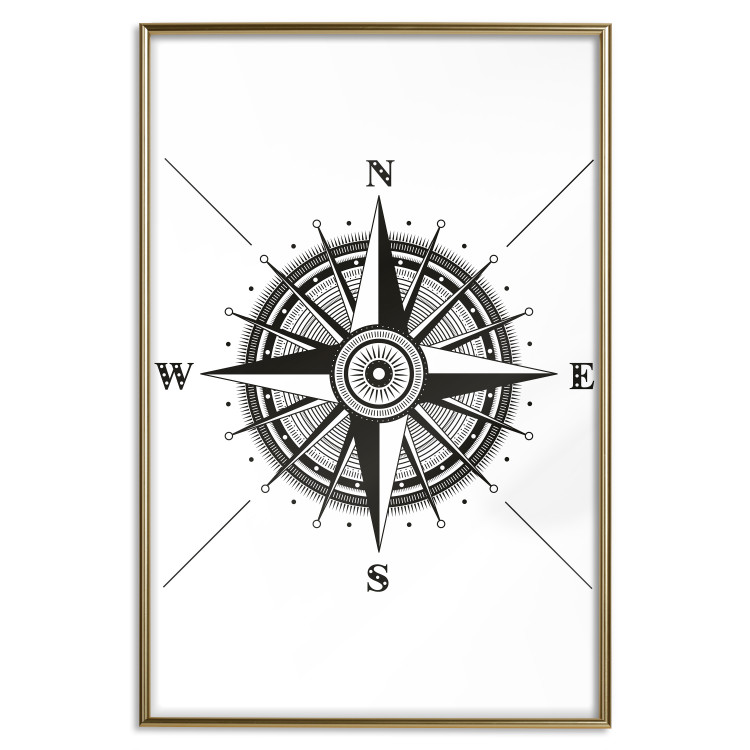 Wall Poster Compass - black and white composition with Scandinavian-style text 114632 additionalImage 16