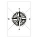 Wall Poster Compass - black and white composition with Scandinavian-style text 114632