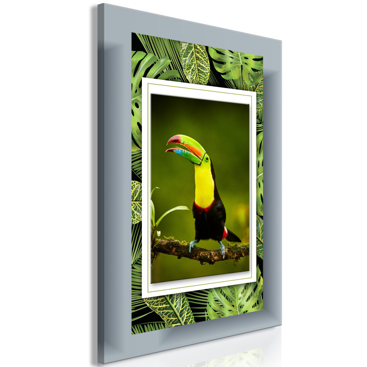 Canvas Art Print In the Land of Tropical Leaves (1-part) - Bird Against Jungle Nature 116432 additionalImage 2