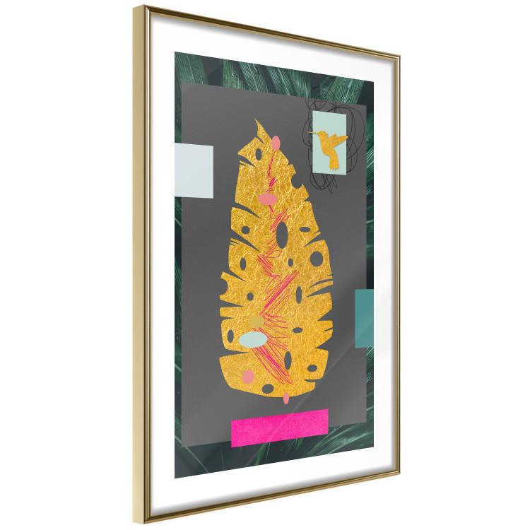 Wall Poster Golden Leaf - colorful abstract composition with a plant motif 116932 additionalImage 6