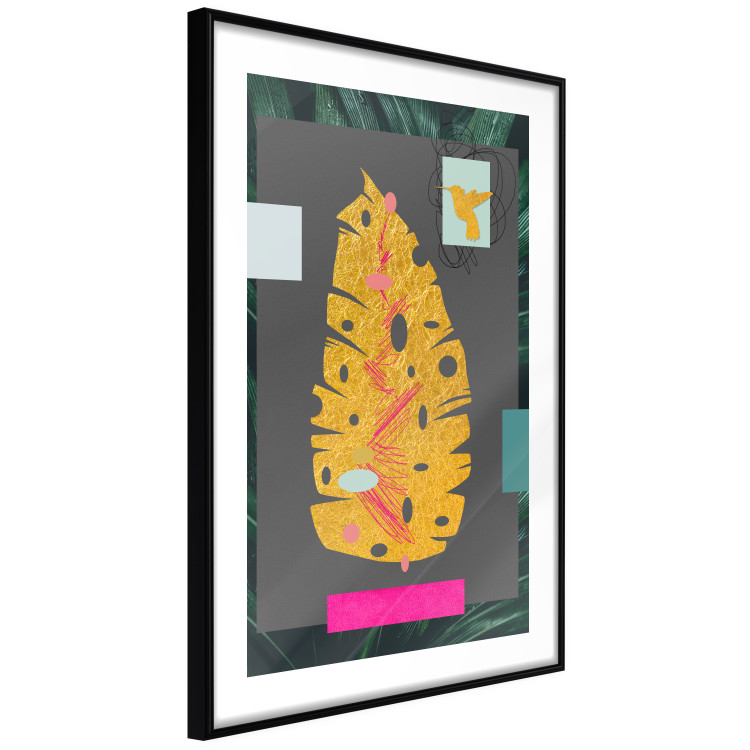 Wall Poster Golden Leaf - colorful abstract composition with a plant motif 116932 additionalImage 11