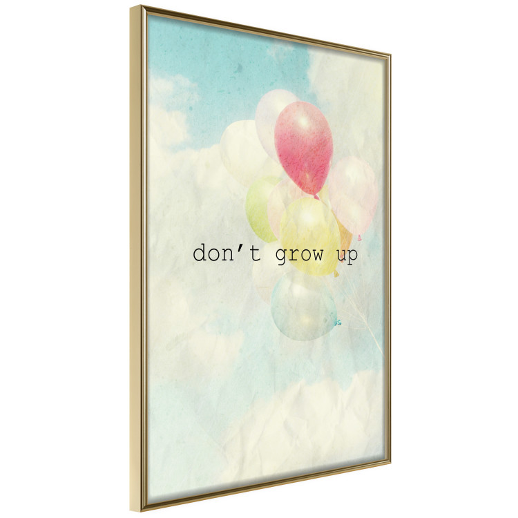 Poster Don't grow up - English text on a background of colorful balloons and sky 117032 additionalImage 14