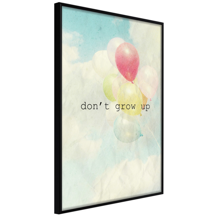 Poster Don't grow up - English text on a background of colorful balloons and sky 117032 additionalImage 12