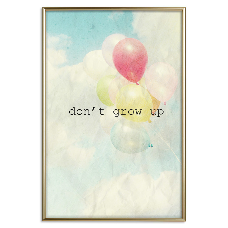 Poster Don't grow up - English text on a background of colorful balloons and sky 117032 additionalImage 20
