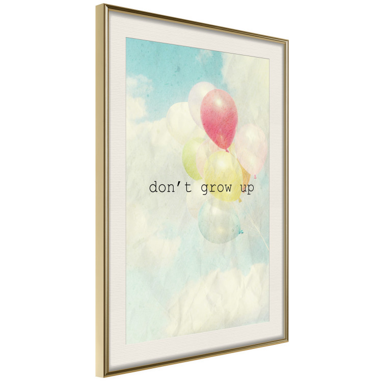 Poster Don't grow up - English text on a background of colorful balloons and sky 117032 additionalImage 2
