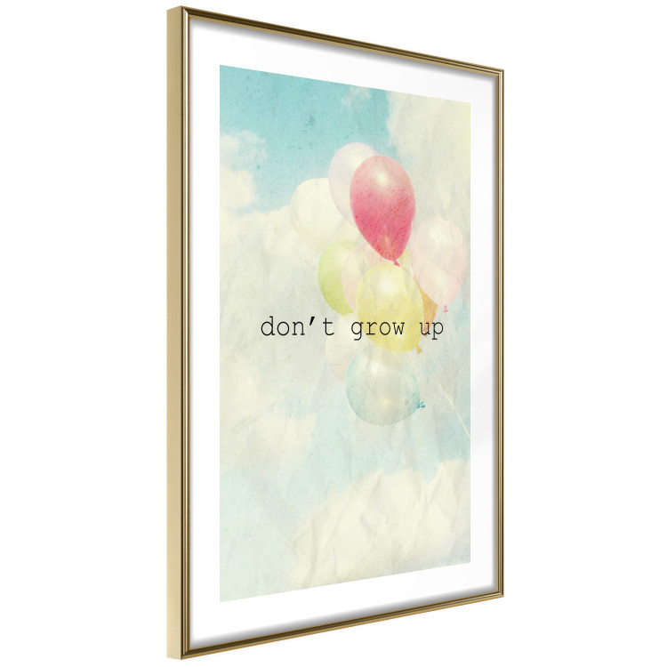 Poster Don't grow up - English text on a background of colorful balloons and sky 117032 additionalImage 8