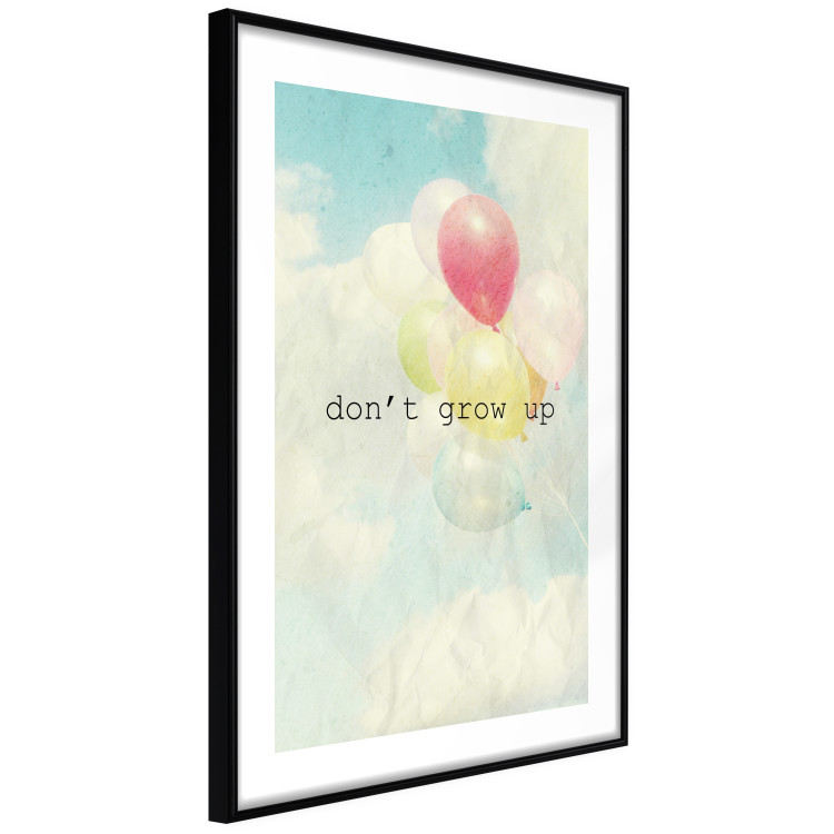 Poster Don't grow up - English text on a background of colorful balloons and sky 117032 additionalImage 13